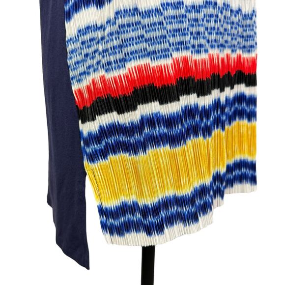 Vince Camuto Multi Color Stripe Ikat Colorful Crinkle Texture Halter Tank - Picture 8 of 10